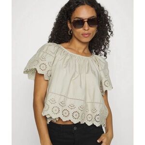 Gap Eyelet Flutter sleeve top